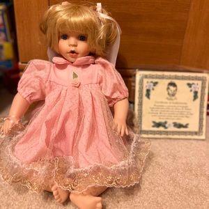 Vintage Madison Lee Angel Wing Porcelain doll Certificate of Authenticity
